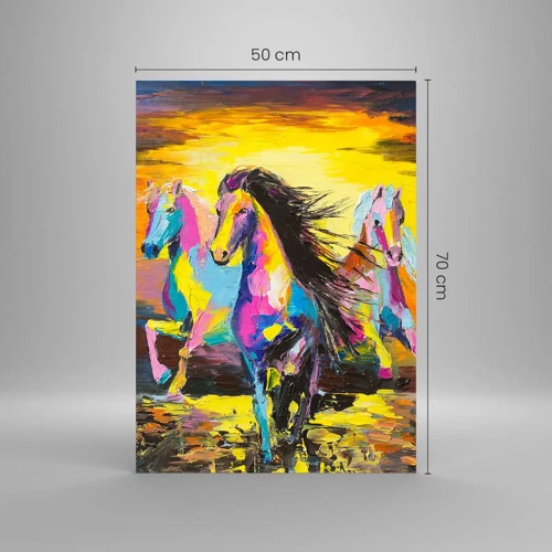 Glasbild - Bild auf glas - Eingetaucht in den Regenbogen - 50x70 cm