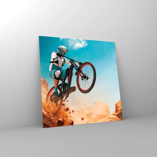 Glasbild - Bild auf glas - Fahrrad-Wahnsinn-Dämon - 50x50 cm