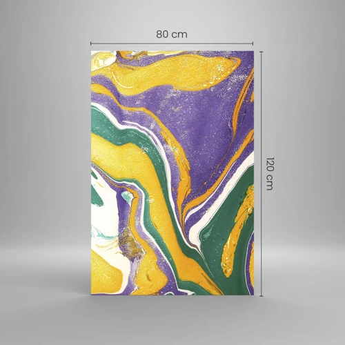Glasbild - Bild auf glas - Farbwellen - 80x120 cm