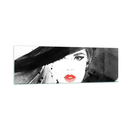 Glasbild - Bild auf glas - Frau in schwarz - 160x50 cm