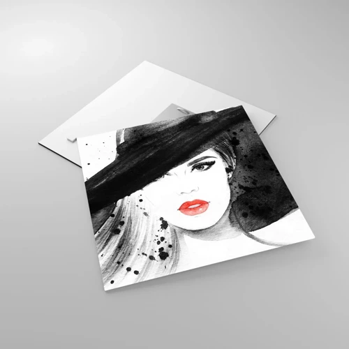 Glasbild - Bild auf glas - Frau in schwarz - 40x40 cm