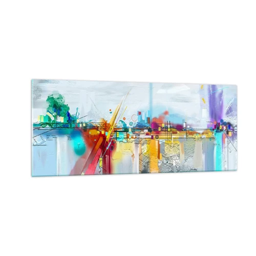 Glasbild - Bild auf glas - Freudenbrücke über den Fluss des Lebens - 100x40 cm