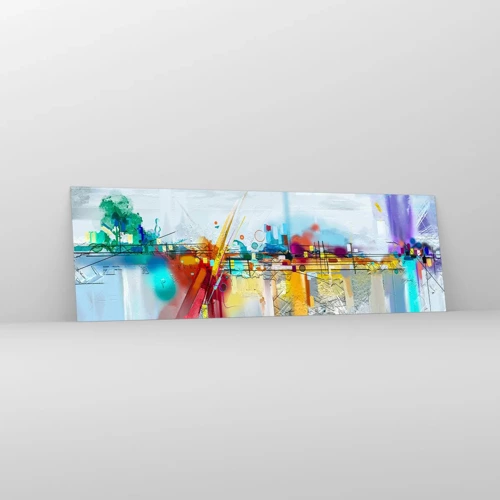 Glasbild - Bild auf glas - Freudenbrücke über den Fluss des Lebens - 160x50 cm
