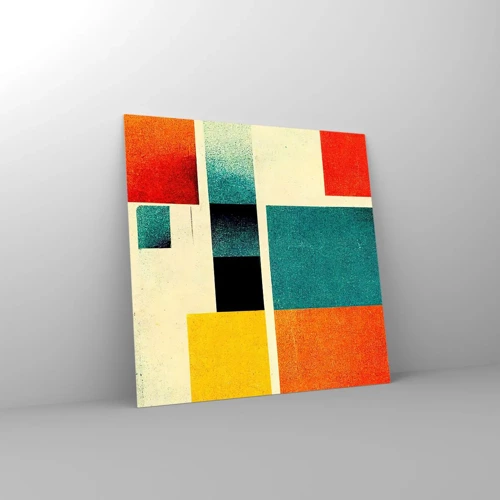 Glasbild - Bild auf glas - Geometrische Abstraktion – gute Energie - 50x50 cm