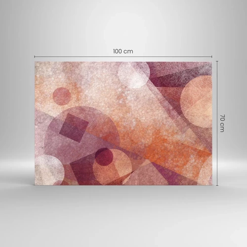 Glasbild - Bild auf glas - Geometrische Transformationen in Pink - 100x70 cm