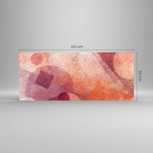 Glasbild - Bild auf glas - Geometrische Transformationen in Pink - 120x50 cm