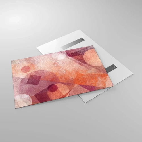 Glasbild - Bild auf glas - Geometrische Transformationen in Pink - 120x80 cm