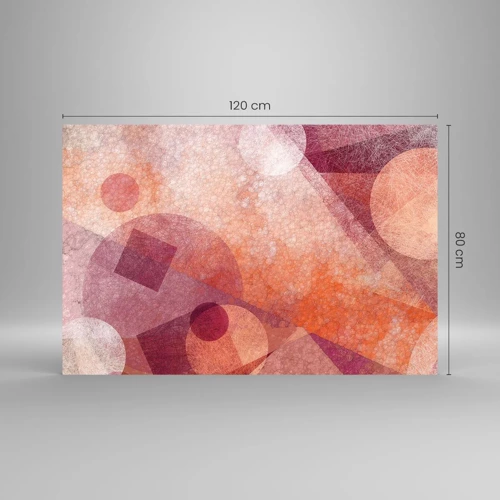 Glasbild - Bild auf glas - Geometrische Transformationen in Pink - 120x80 cm