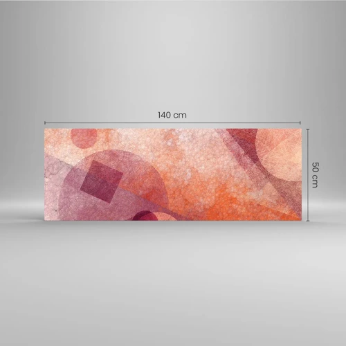 Glasbild - Bild auf glas - Geometrische Transformationen in Pink - 140x50 cm