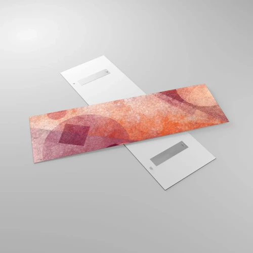 Glasbild - Bild auf glas - Geometrische Transformationen in Pink - 160x50 cm