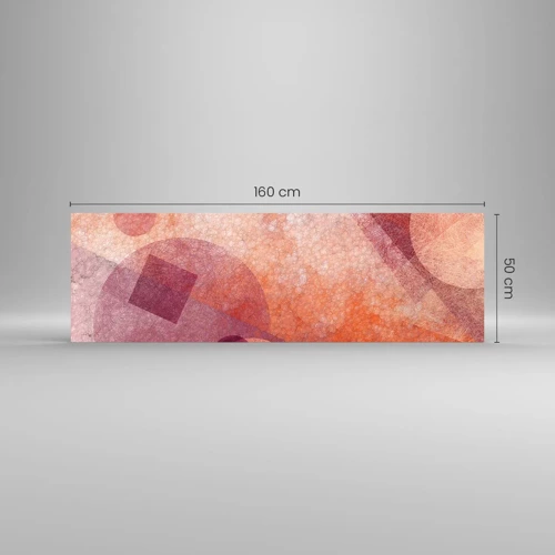 Glasbild - Bild auf glas - Geometrische Transformationen in Pink - 160x50 cm