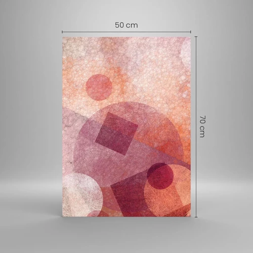 Glasbild - Bild auf glas - Geometrische Transformationen in Pink - 50x70 cm