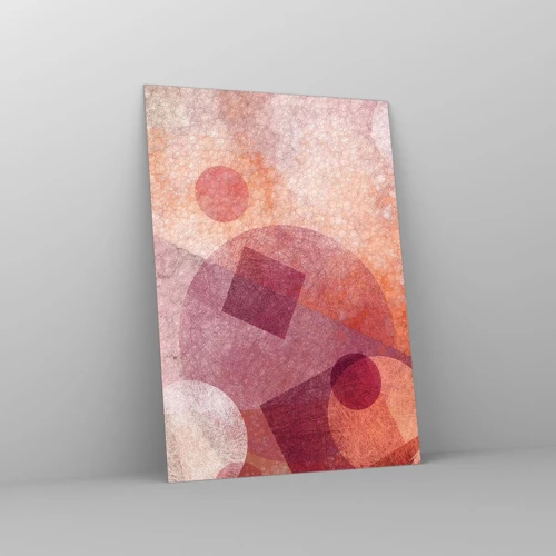 Glasbild - Bild auf glas - Geometrische Transformationen in Pink - 50x70 cm