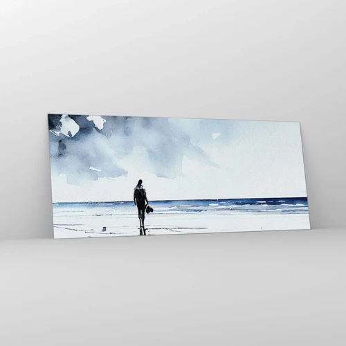 Glasbild - Bild auf glas - Gespräch mit dem Meer - 120x50 cm