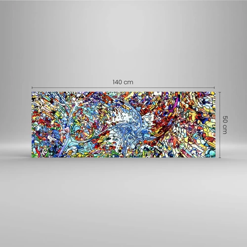 Glasbild - Bild auf glas - Glasmalerei Wassertropfen - 140x50 cm