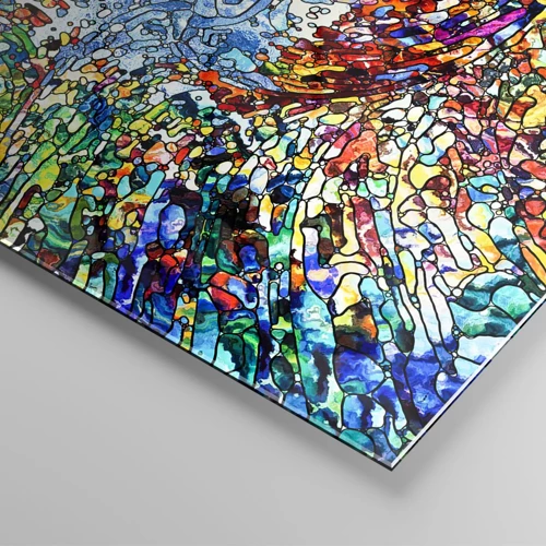 Glasbild - Bild auf glas - Glasmalerei Wassertropfen - 140x50 cm