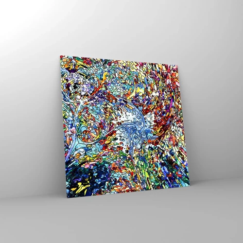 Glasbild - Bild auf glas - Glasmalerei Wassertropfen - 50x50 cm