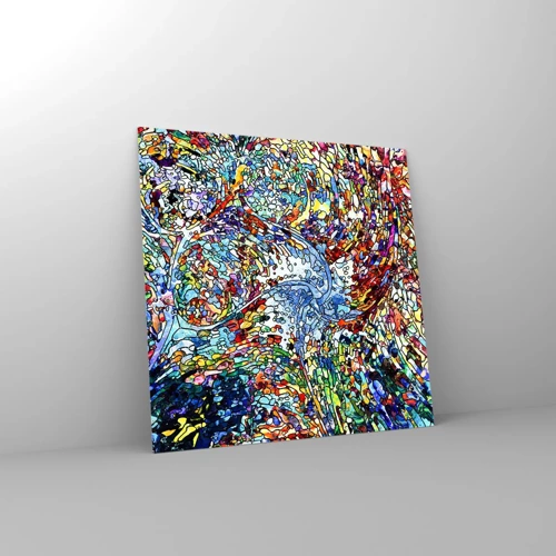 Glasbild - Bild auf glas - Glasmalerei Wassertropfen - 60x60 cm