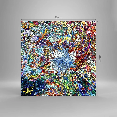 Glasbild - Bild auf glas - Glasmalerei Wassertropfen - 70x70 cm