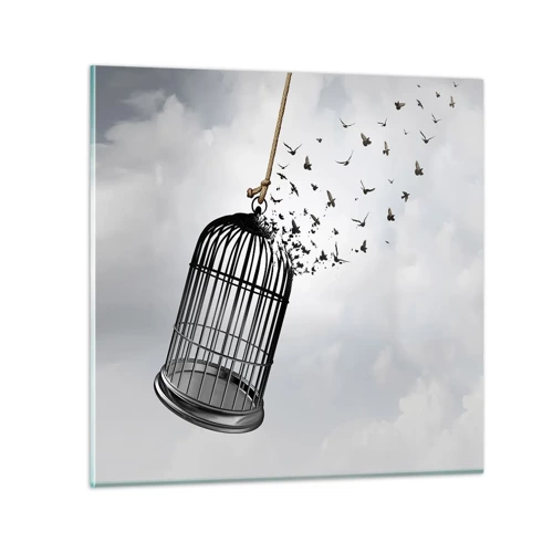 Glasbild - Bild auf glas - Glaube ... Hoffnung ... Freiheit! - 30x30 cm