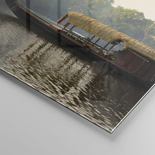 Glasbild - Bild auf glas - Haus am Fluss - 100x40 cm