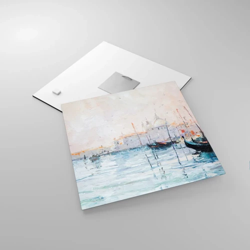 Glasbild - Bild auf glas - Hinter dem Wasser, hinter dem Nebel - 30x30 cm