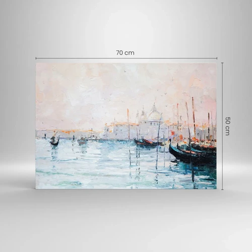 Glasbild - Bild auf glas - Hinter dem Wasser, hinter dem Nebel - 70x50 cm