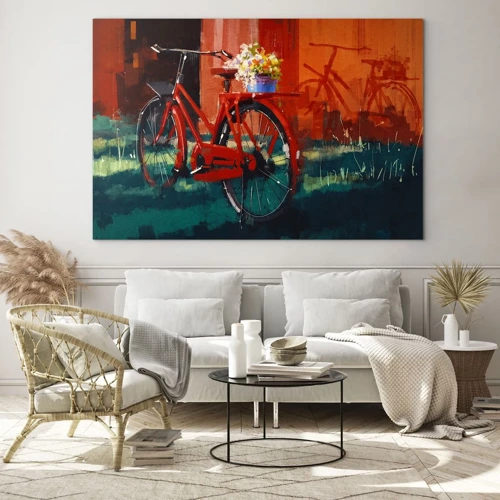 Glasbild - Bild auf glas - Ich möchte mit meinem Fahrrad fahren - 70x50 cm