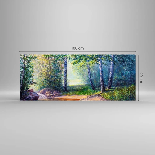 Glasbild - Bild auf glas - Idyllische Landschaft - 100x40 cm