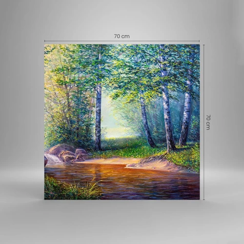 Glasbild - Bild auf glas - Idyllische Landschaft - 70x70 cm