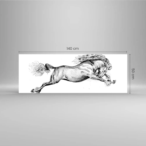 Glasbild - Bild auf glas - Im Galopp festgehalten - 140x50 cm