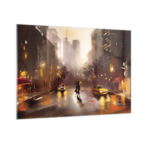 Glasbild - Bild auf glas - Im Licht von New York - 100x70 cm