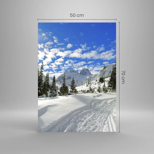 Glasbild - Bild auf glas - Im Schnee und in der Sonne - 50x70 cm