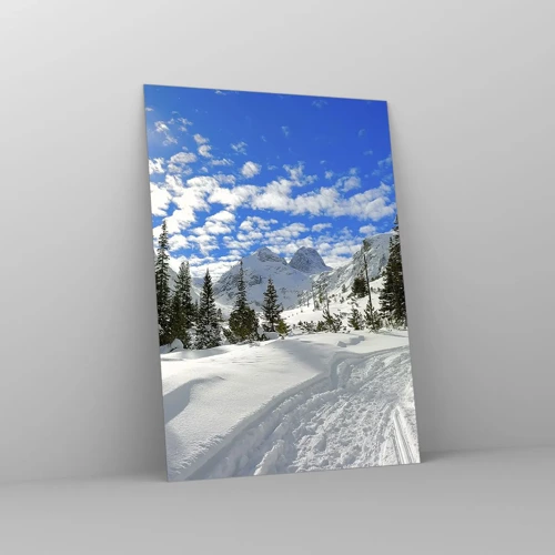 Glasbild - Bild auf glas - Im Schnee und in der Sonne - 50x70 cm