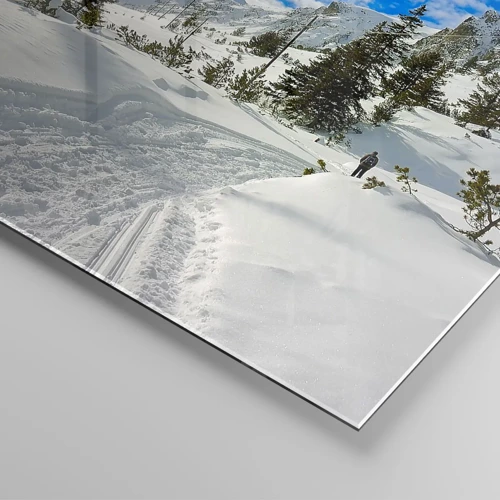 Glasbild - Bild auf glas - Im Schnee und in der Sonne - 50x70 cm