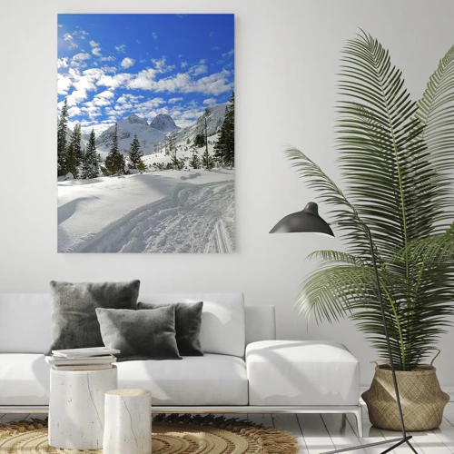 Glasbild - Bild auf glas - Im Schnee und in der Sonne - 50x70 cm