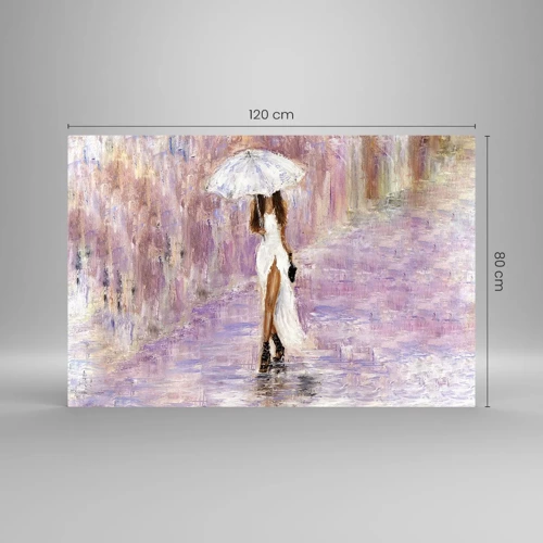 Glasbild - Bild auf glas - Im lila Regen - 120x80 cm