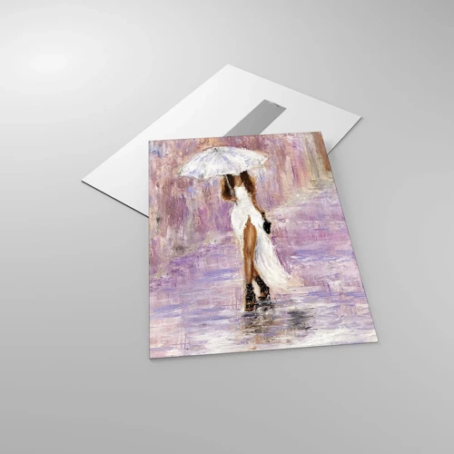 Glasbild - Bild auf glas - Im lila Regen - 50x70 cm