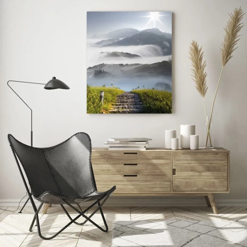 Glasbild - Bild auf glas - Immer noch den Wolken entgegen - 70x100 cm