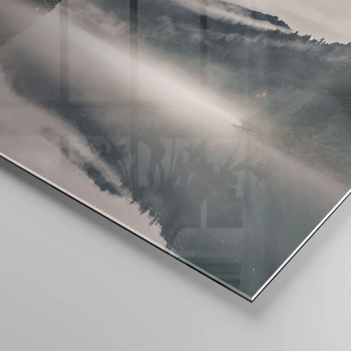 Glasbild - Bild auf glas - In Reflexion, im Nebel - 100x40 cm