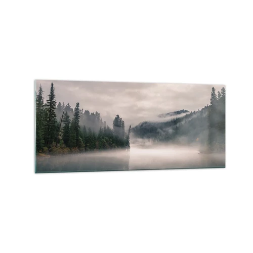 Glasbild - Bild auf glas - In Reflexion, im Nebel - 120x50 cm
