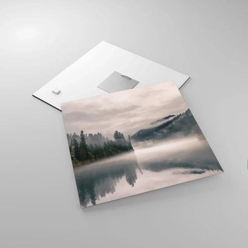 Glasbild - Bild auf glas - In Reflexion, im Nebel - 30x30 cm