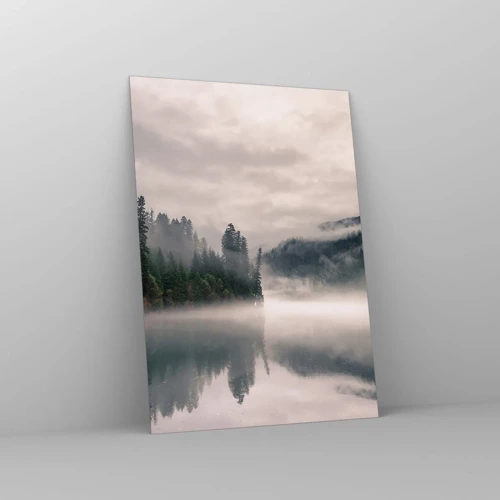 Glasbild - Bild auf glas - In Reflexion, im Nebel - 50x70 cm