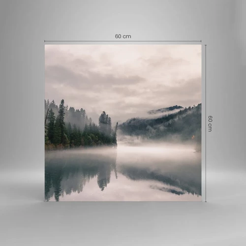 Glasbild - Bild auf glas - In Reflexion, im Nebel - 60x60 cm