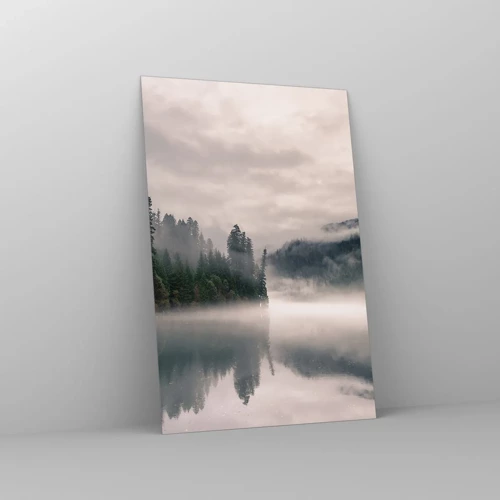 Glasbild - Bild auf glas - In Reflexion, im Nebel - 80x120 cm