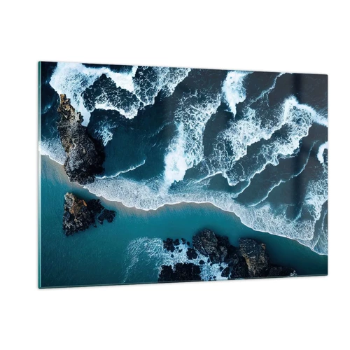 Glasbild - Bild auf glas - In Wellen gehüllt - 120x80 cm