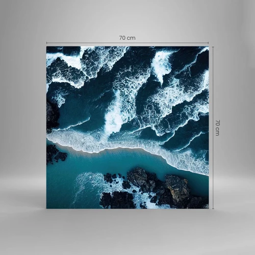 Glasbild - Bild auf glas - In Wellen gehüllt - 70x70 cm