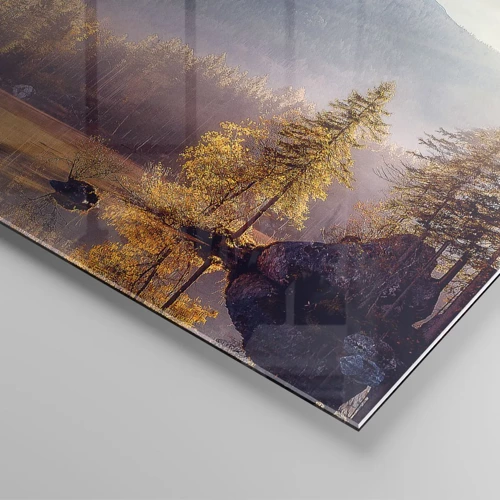 Glasbild - Bild auf glas - In den Bergen und Tälern - 120x50 cm