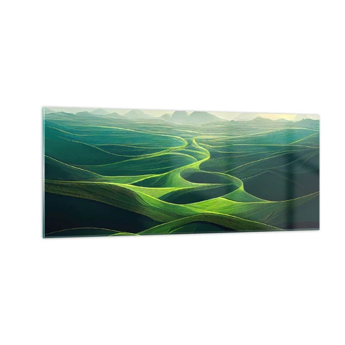 Glasbild - Bild auf glas - In den grünen Tälern - 100x40 cm