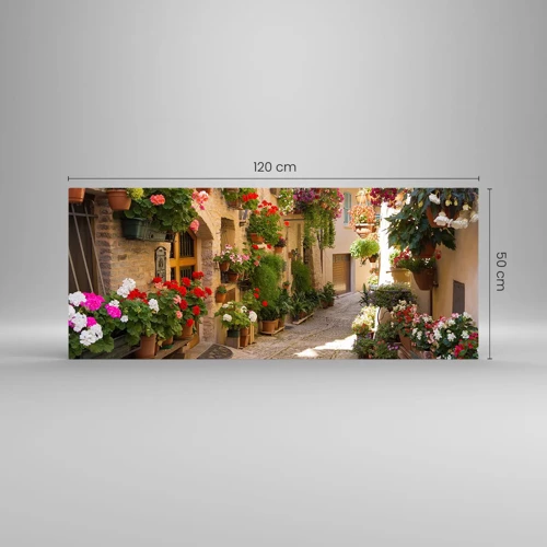 Glasbild - Bild auf glas - In der Flut Blumen - 120x50 cm